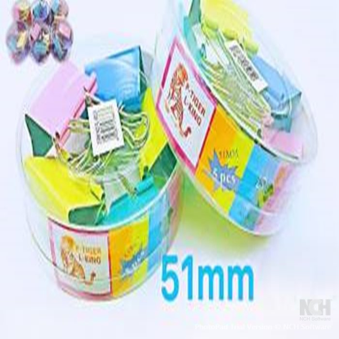 คลิปหนีบกรดาษ คละสี 51mm.5pcs. 12ชิ้น /แพ็ค